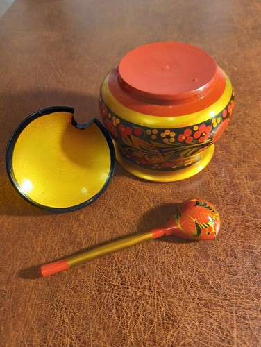 Soviet Vintage kitchen set. Khokhloma. 1984 USSR Original. ## - Picture 6 of 12