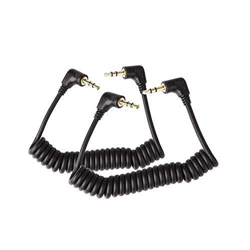 Cavo audio da 3,5 mm, confezione da 2 cavi mini a spirale da 30 cm, cavo (B4B)