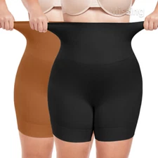 Plus Size Women High Waist Shorts Shapewear Tummy Control Body Shaper Thigh Slim