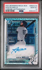 Austin Wells Bowman Chrome Mega Box Auto BMAAW PSA 10 GEM 💎MINT