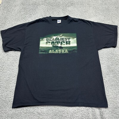 Deadliest Catch Alaska Shirt Mens Extra Extra Large Black Gildan Ultra Cotton