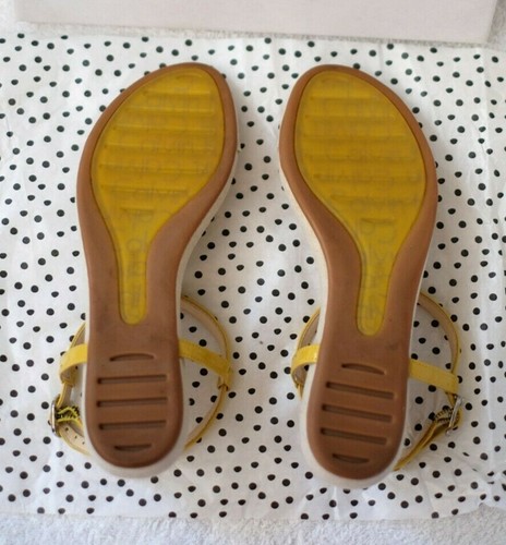 Calvin Klein T-Strap Sandals 6M - Yellow & Linen - Picture 5 of 6