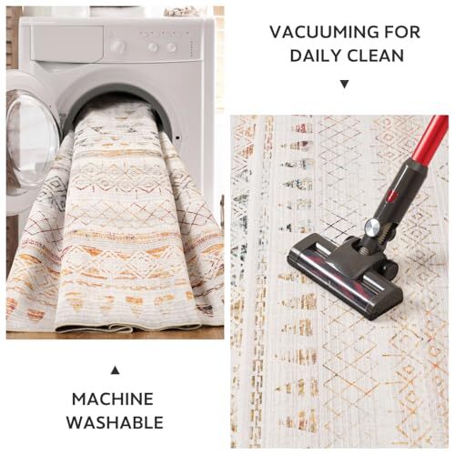 8x10 Area Rugs for Living Room Rugs, Washable Rug Neutral 8'x10' Multi-color - Picture 6 of 6