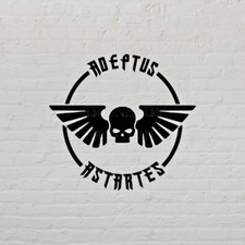 Space Marine Adeptus Astartes Window Decal  White/Black  5" x 5"