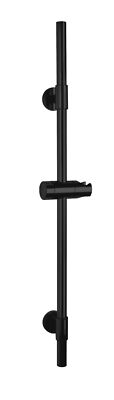 WENKO Duschstange Basic Schwarz Edelstahl rostfrei Halter mit Slider Wandhalter