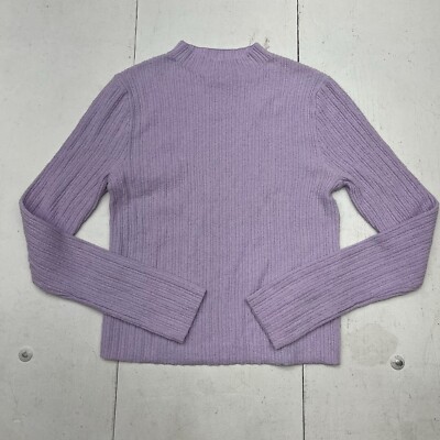 Old Navy Lavender Purple Rib-Knit Crop Sweater Mock Neck