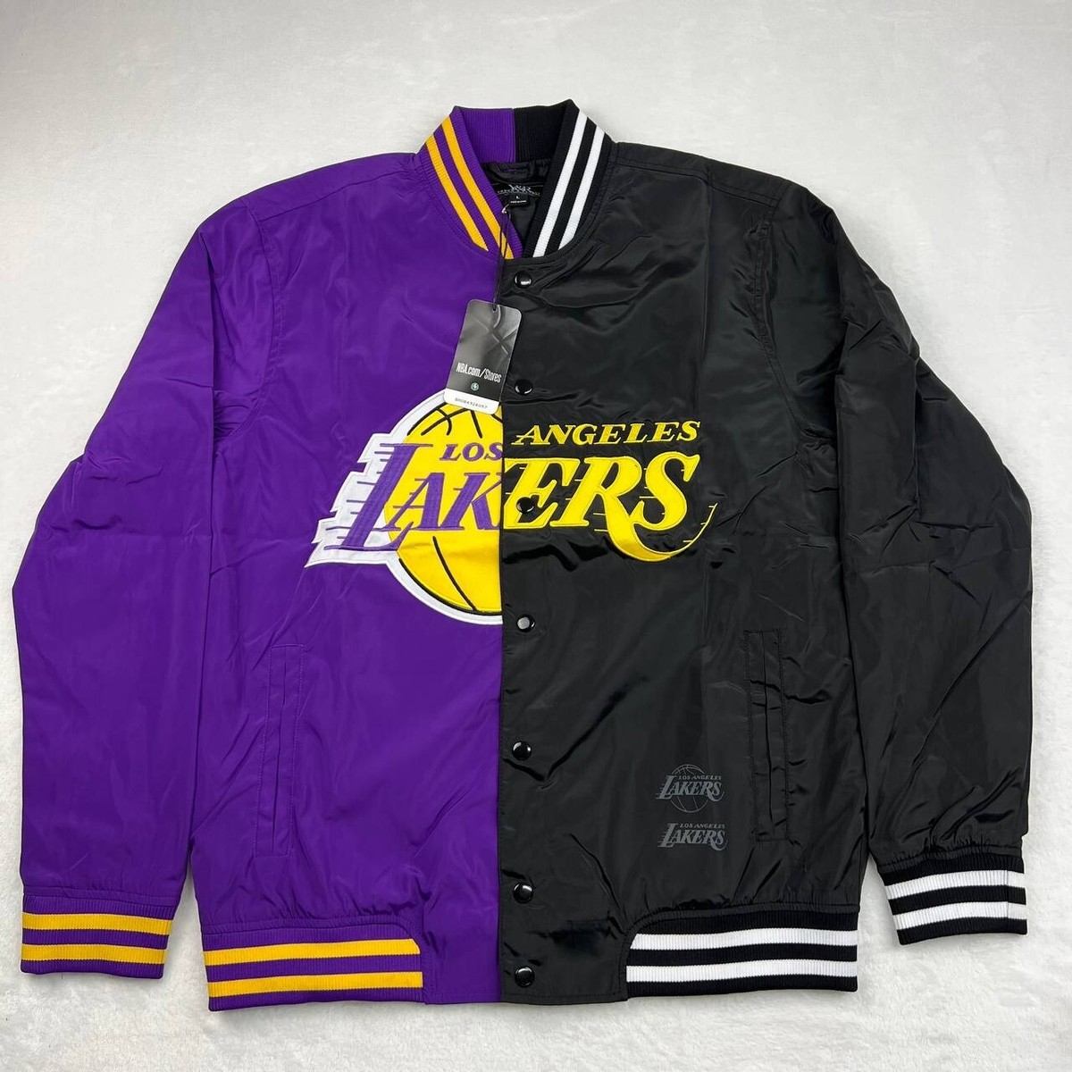 あだちLaQ ADIDAS Front & Back logo LA LAKERS Warm Up Jacket Men's L