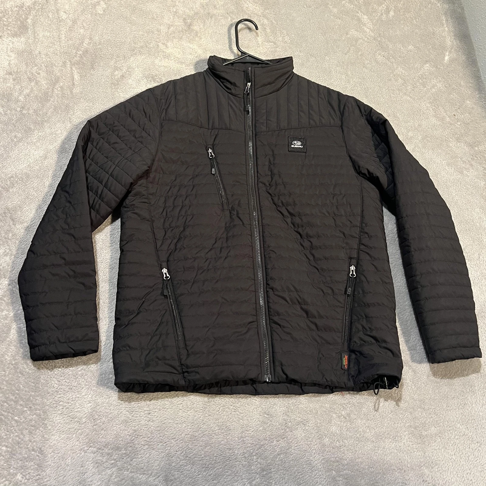 Subaru Storm Creek Jacket Mens Medium Black Quilted Thermolite Insulated Zip