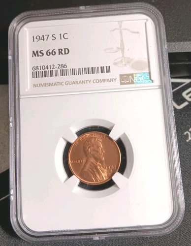 1947-S 1c Lincoln Wheat Cent NGC MS66 RD RED