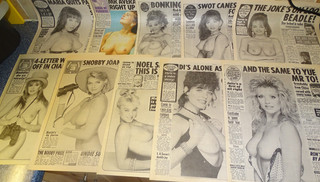 THE SUN NEWSPAPER PAGE 3 MODELS 60 WHOLE PAGES 1984 1992 JOB LOT