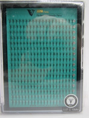 VavaLash 12D Pre-Made Volume Fans   320 Fans Tray   0.07 C Curl 15mm   Eyelash E
