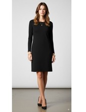 Michael Kors Women’s Medium Black Long Sleeve Dress Back Zip Sheath LBD