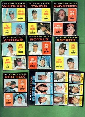 1971 TOPPS ROOKIES - LOT OF 10 DIFFERENT - NM-MT
