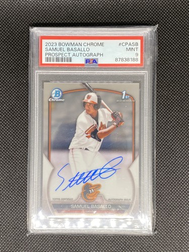 2023 BOWMAN CHROME PROSPECT AUTOS #CPASB SAMUEL BASALLO PSA 9 AUTO