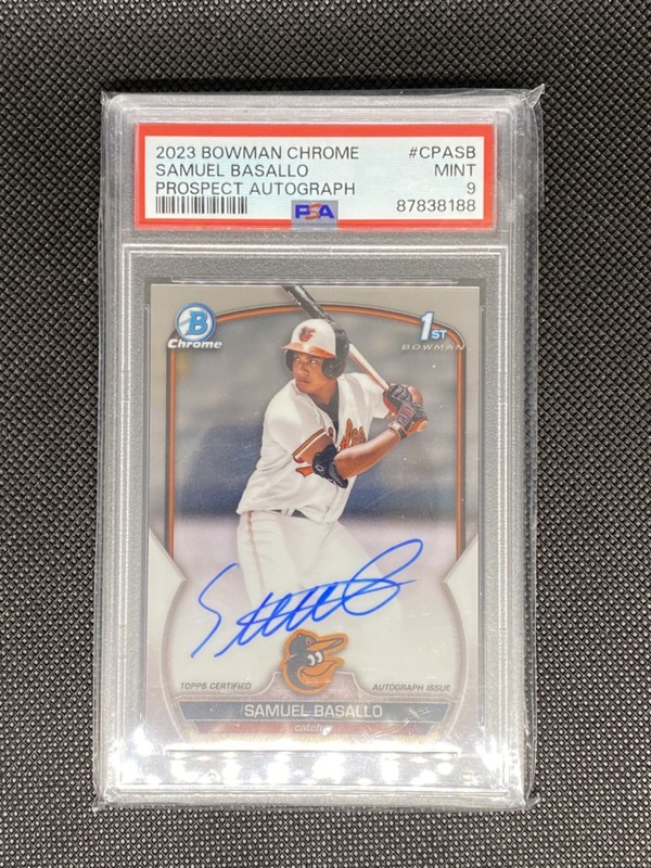 2023 BOWMAN CHROME PROSPECT AUTOS #CPASB SAMUEL BASALLO PSA 9 AUTO