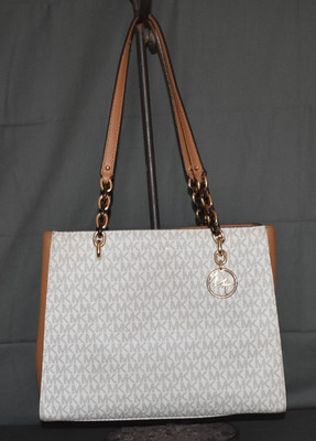 Michael Kors Sofia large tote vanilla/acorn color handbag