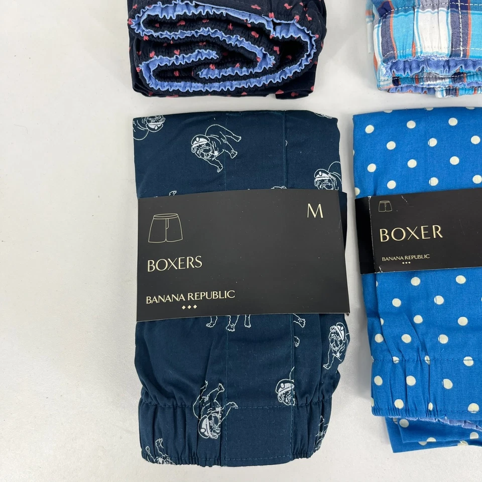 批量 4 件 Banana Republic 拳击手 男式 M 码 蓝色 100% 棉 全新 全新带标签 — 第 4/4 张图片