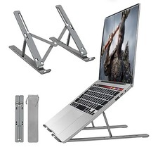 Adjustable Foldable Aluminum Laptop Stand  Portable Ergonomic Notebook Riser