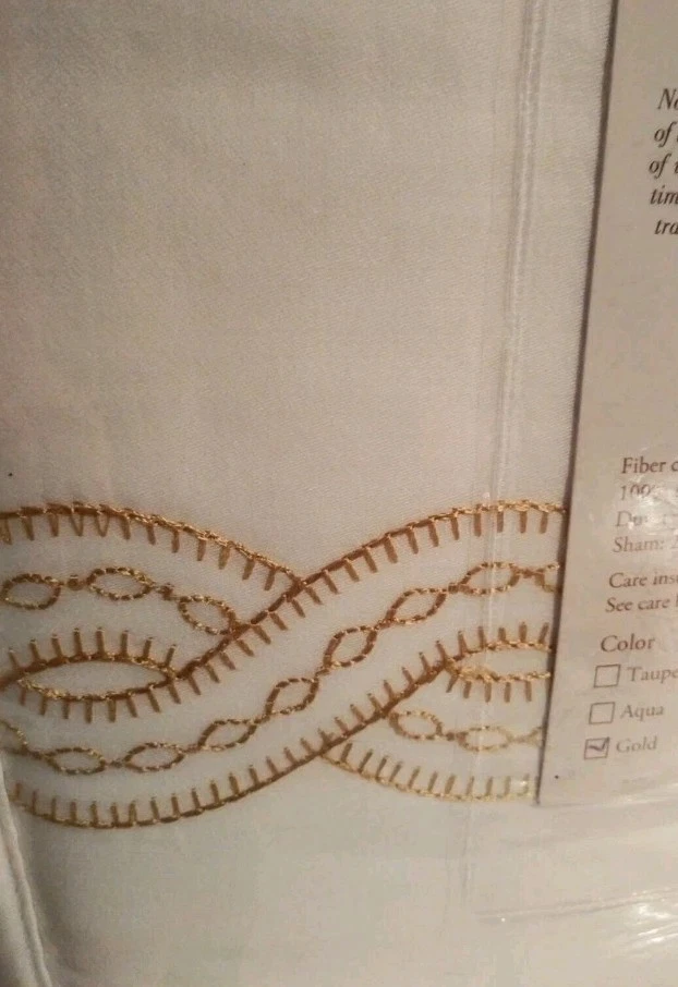 Nuevo JUEGO DE EDREDÓN KING NOSTALGIA HOME Gabrielle Blanco Con Bordado Dorado Foto 3 de 4