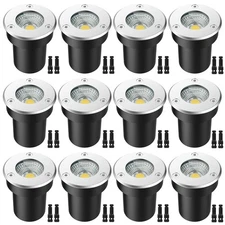 Landscape Lights, 12 Pack 7W Ground Lights With 24 Connectors, Low Voltage In...