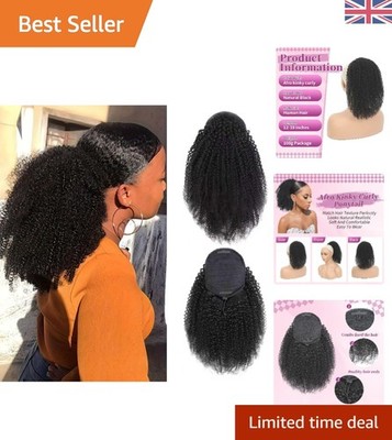 Hüpfender 16 Zoll Afro versauter lockiger Pferdeschwanz für mühelosen Stil - Echthaar