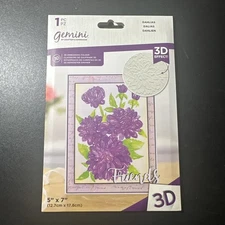 Gemini By Crafters Companion Dahlias Flower 3D Embossing Folder 5x7 B2606