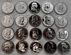 1962 Franklin Proof Half Dollars, Roll of (20), Uncirculated Impaired