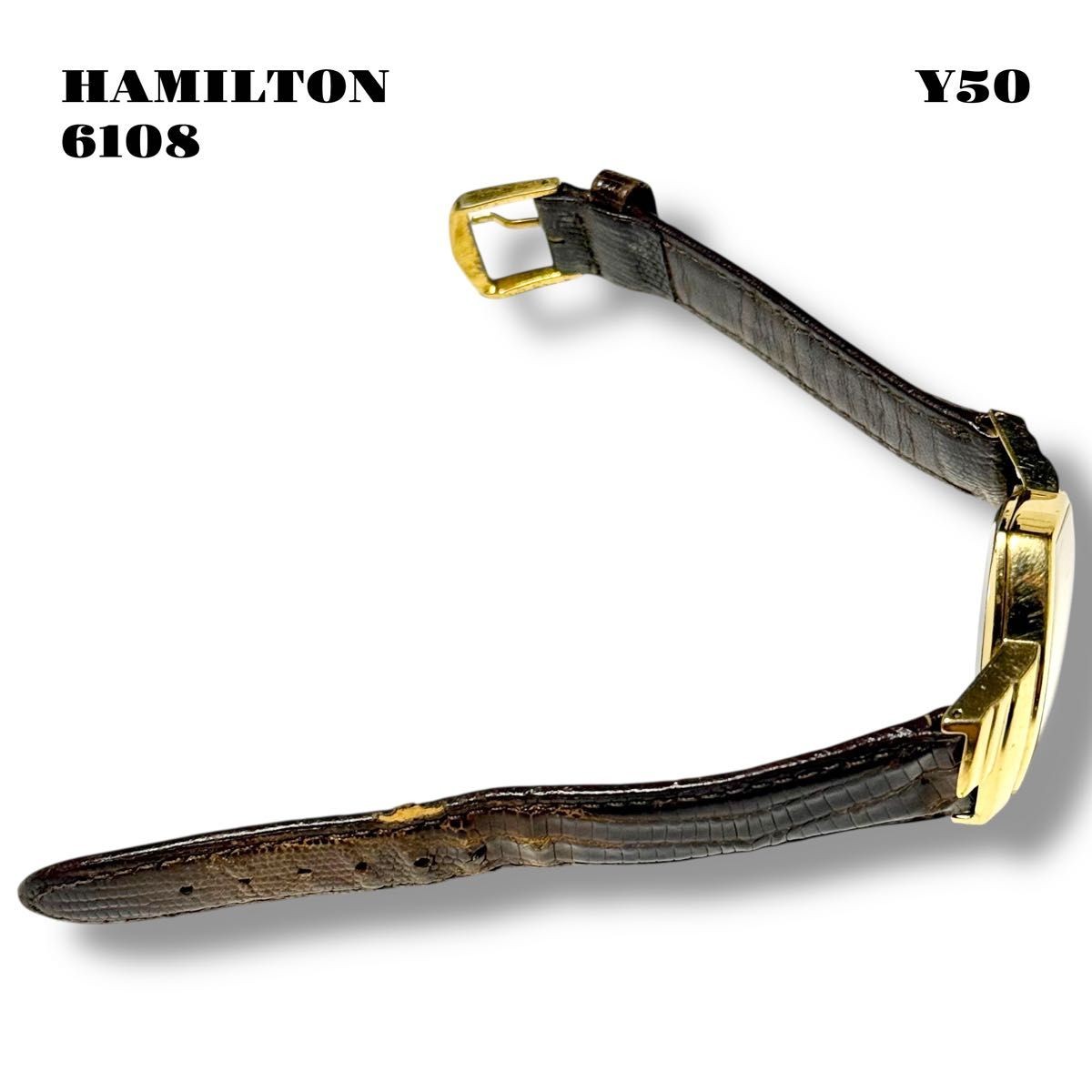 HAMILTON Ventura 6108 Watch Gold Black Vintage Rare Limited Japan