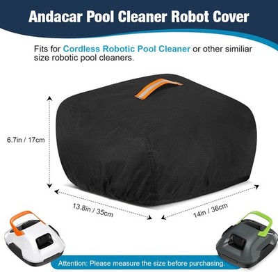 Andacar Cover for Robotic Pool Cleaner Robot  Waterproof Heavyduty  Black