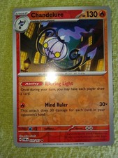 Pokemon Twilight Masquerade Chandelure Reverse Holo Card 38/167 (MINT-NEAR MINT)