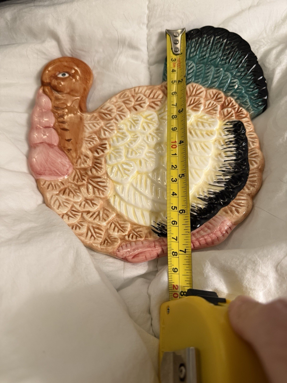 Hand-Painted Turkey Spoon Rest 11” Ceramic Fall Thanksgiving WCL Mark,from  the