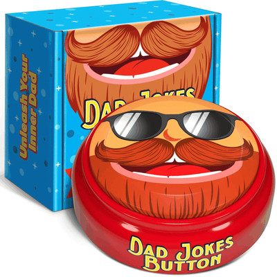 White Elephant Gifts For Adults  100 Funny Dad Jokes in a Button with Record