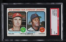 SGC Authentic 1973 Topps League Leaders Steve Carlton Luis Tiant Authentic 1m8
