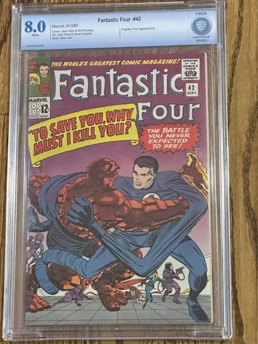 1965 Fantastic Four 42 CBCS Not CGC High Grade Great color and gloss White pages