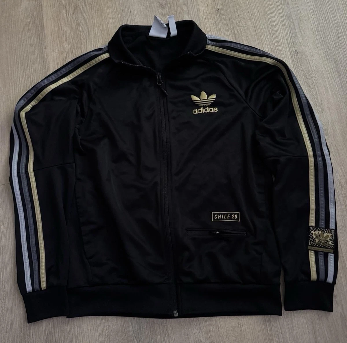 阿迪达斯男式金色运动服夹克| eBay