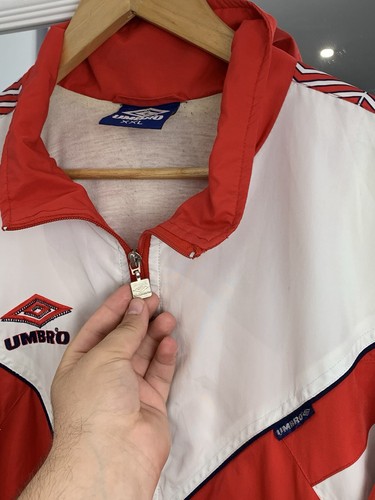 Giacca Umbro Vintage Rosso/Bianco Retro Track Jacket XXL - Foto 5 di 15