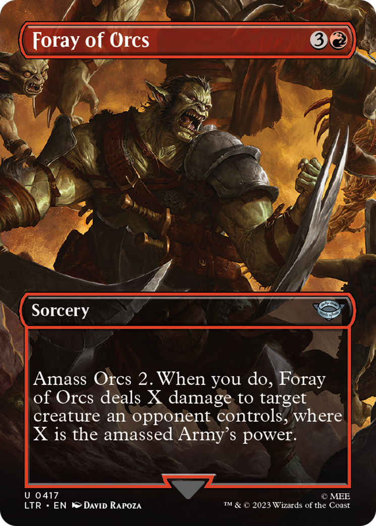 Foray of Orcs Borderless Alternate Art Card from The Lord of the Rings Tales of Middle-earth Expansion Set