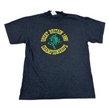 Vintage Single Stitch T-Shirt 1995 Great Britain 90s Schwarz Herren Large