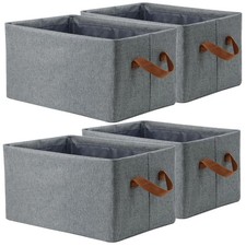 4 Pcs Fabric Storage Bins, Organization Baskets for Shelves, 15" Linen Closet...