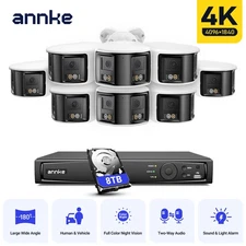 ANNKE 4K Dual Lens POE Color Night Security Camera System 8CH NVR Two Way Audio