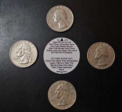 #ad Coleman Handy Gas Plant Shut Off Valve Sticker $3.99