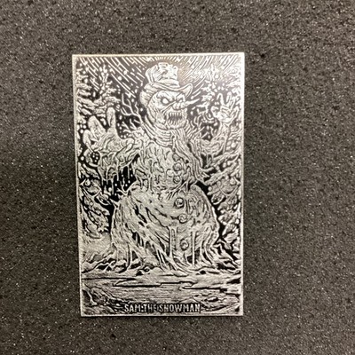 1/2 oz .999 Silver Black Hand Bullion Snowman Art Bar, Nocturnal