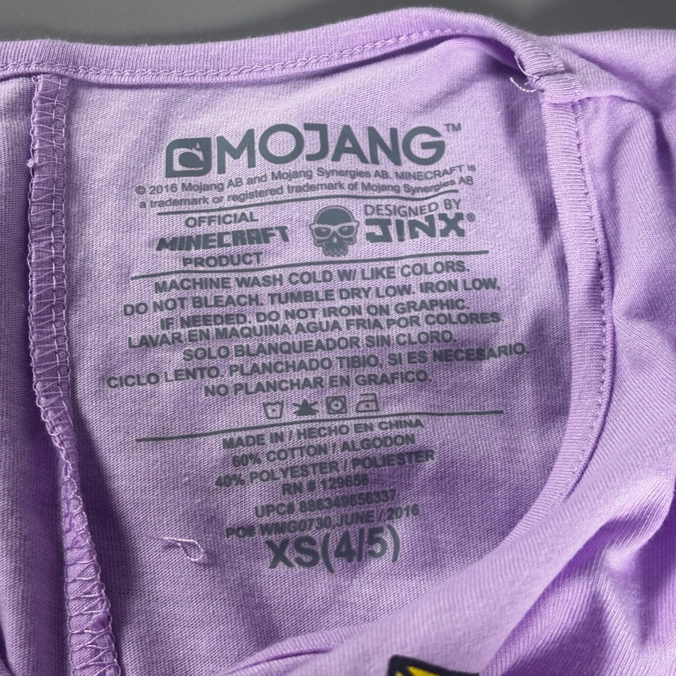 Camisa Minecraft Cat Yarn Niñas Manga Larga Púrpura XS (4/5) Mojang Jinx 2016 Foto 4 de 4