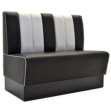 Gastro Sitzbank Americano Retro | Dinerbank Schwarz & Weiß | 140 cm breit | Amer