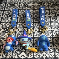 Disney Lilo Stitch Stitch Scrump Keychain Lot of 3 w/ Blue Stitch Straps