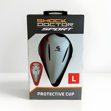 Shock Doctor Sport Protective Hard Cup Lightweight Large Gray/Red Football