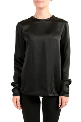 Tom Ford Women's Black Crewneck Blouse Long Sleeve Top US S IT 40