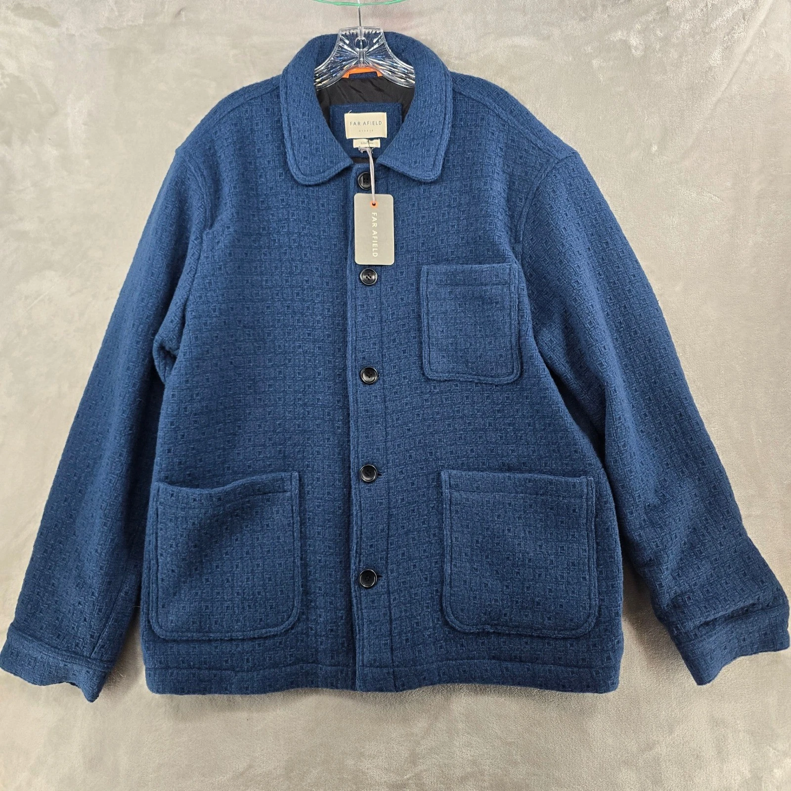 NEW Far Afield Station Jacket Men XL Insignia Blue Italian Wool Blend image 1