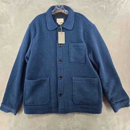 NEW Far Afield Station Jacket Men XL Insignia Blue Italian Wool Blend - product listing photo