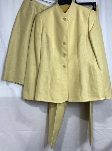 Vintage Carlisle Damen Leinen/Seide 3-Teiler Blazer Gr. 6 Hose & Rock Gr. 2 - Bild 1 von 14